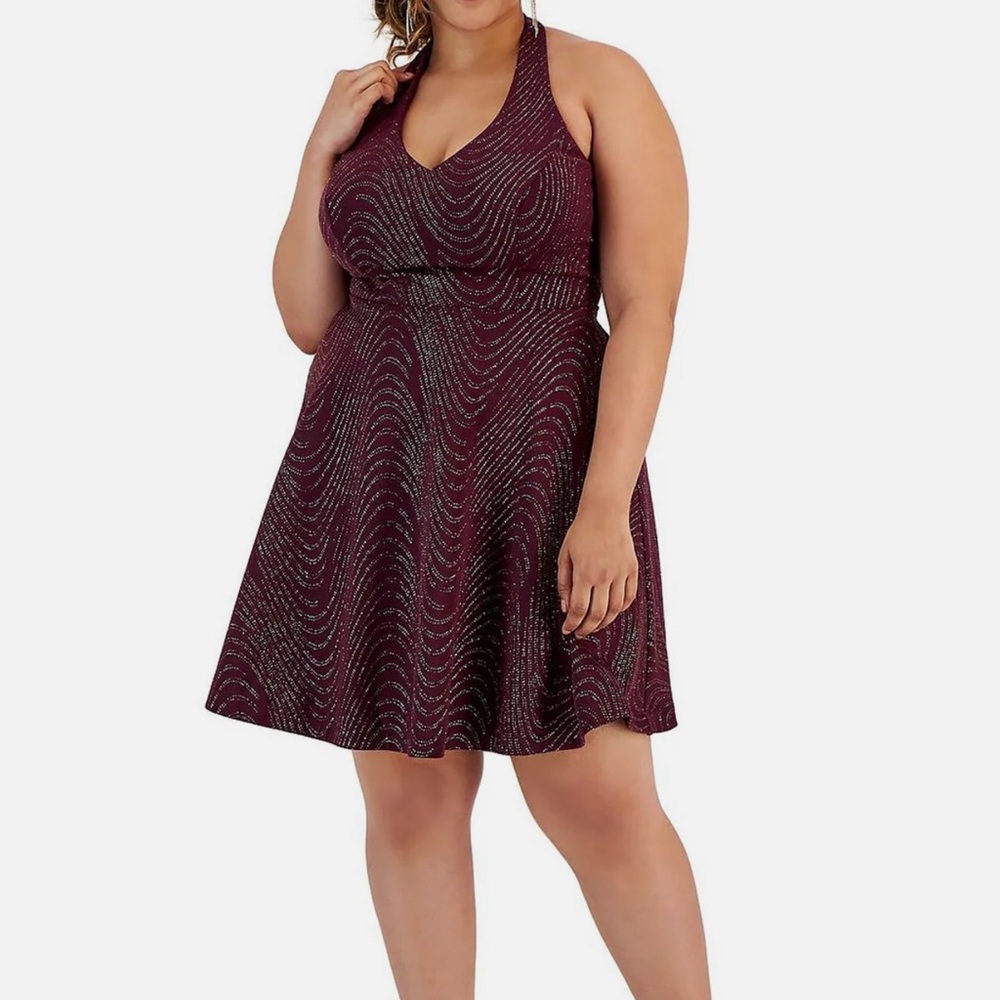 City Studio Size 14W Halter Fit‎ & Flare Dress